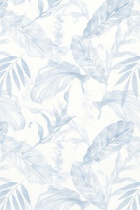 Blue botanical background, leaf graphic