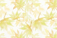 Watercolor nature autumn background, green leaf graphic