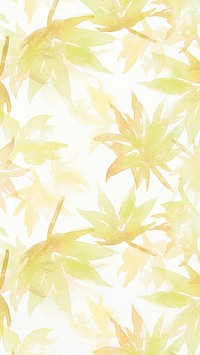 Autumn leaf iPhone wallpaper, watercolor graphic