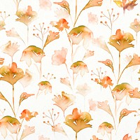 Botanical background, seamless pattern watercolor orange graphic psd