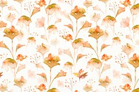 Orange botanical background, autumn leaves graphic psd