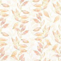 Watercolor nature background, seamless pattern orange leaf graphic