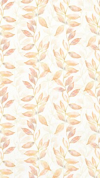 Botanical phone wallpaper, watercolor leaf graphic