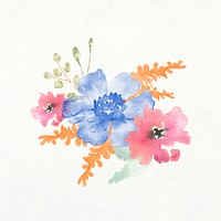 Flower bouquet illustration, watercolor design