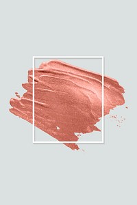 Metallic orange paint with a white frame on a gray background vector