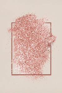 Pink gold glitter with a brownish red rhombus frame on a beige background illustration
