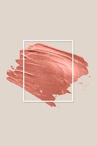 Metallic orange paint with a white frame on a beige background vector