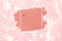 Matte orange paint with a white rectangle frame on a pastel pink background vector
