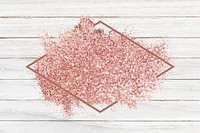 Pink gold glitter with a rhombus frame on a white wood background vector