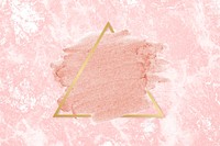 Pastel pink paint with a gold triangle frame on a pastel pink background vector