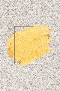 Gold paint with a brown frame on a glitter background vector