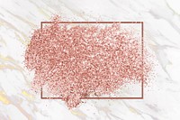 Pink gold glitter with a brownish red rhombus frame on a white and gold background vector