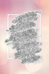 Silver glitter with a white frame on a pastel purple bokeh background vector