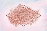 Pink gold glitter with a brownish red rhombus frame on a pastel pink background vector