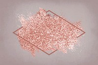Pink gold glitter with a brownish red rhombus frame on a brown background vector