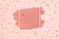Matte orange paint with a white rectangle frame on a pastel pink background