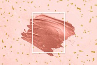 Metallic orange paint with a white frame on a paste pink background vector