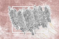 Silver glitter with a white frame on a grunge brown background vector