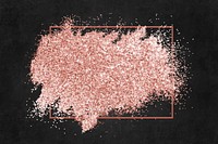 Pink gold glitter with a brownish red rhombus frame on a black background vector