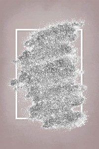 Silver glitter with a white frame on a brown background vector