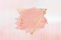 Pastel pink paint with a gold triangle frame on a pastel pink background illustration