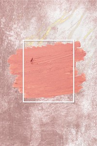 Matte orange paint with a white rectangle frame on a grunge brown background vector