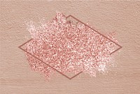 Pink gold glitter with a brownish red rhombus frame on a brown background