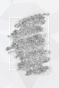 Silver glitter with a white frame on a gray background vector
