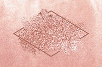 Pink gold glitter with a brownish red rhombus frame on a grunge pink background vector