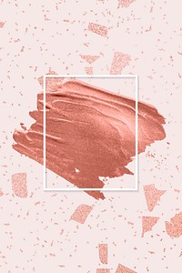 Metallic orange paint with a white frame on a pink marble background vector