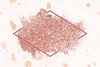 Pink gold glitter with a brownish red rhombus frame on a light pink background vector