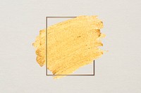 Gold paint with a golden rectangle frame on a beige background vector
