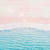 Beach waves background, pastel glitter design
