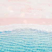 Pastel beach background, glitter design vector