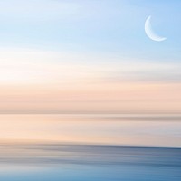 Aesthetic landscaped background, moon design