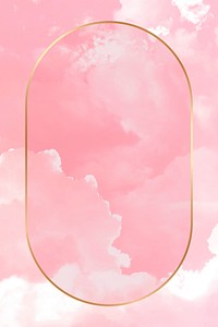 Pink cloud frame, aesthetic nature design psd