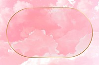 Pink cloud frame, aesthetic nature design psd