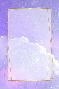 Purple cloud frame, dreamy astronomic design vector