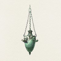 Green chandelier illustration psd