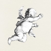 Cherub cupid illustration psd