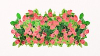 Rose bush collage element, nature design psd