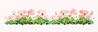 Pink flower bush collage element, nature design psd