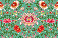 Vintage flower background, colorful oriental flower graphic psd