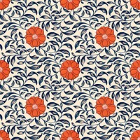 Vintage seamless pattern flower background, colorful oriental flower graphic vector