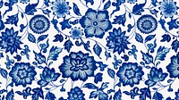 Vintage blue flower HD wallpaper, colorful oriental flower background