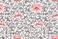 Chinese vintage flower background, decorative oriental art psd