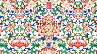 Chinoiserie flower desktop wallpaper, oriental background