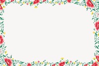 Colorful floral frame, aesthetic Asian graphic vector