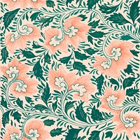 Chinese vintage seamless pattern flower background, decorative oriental art vector