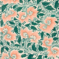 Vintage seamless pattern flower background, colorful oriental flower graphic psd